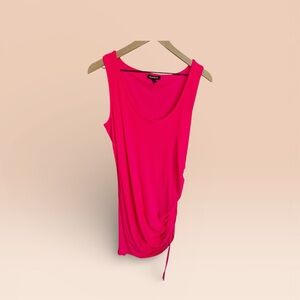 Express ruched dress matte fuschia vacation